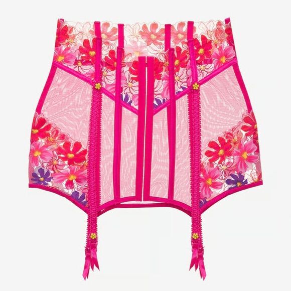 1187 NWT For Love And Lemons Anemone Floral Garter Skirt - Picture 2 of 8